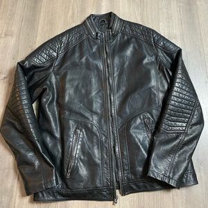 Buckle Xray Jeans Brand Black Men’s Faux Leather Jacket